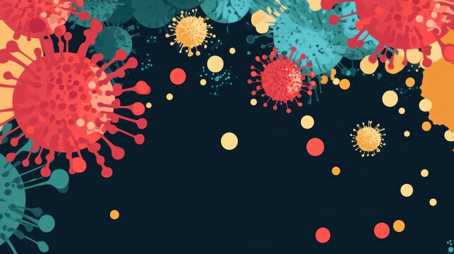 Contagion flat design top view pandemic awareness theme animation Split-complementary color scheme. 