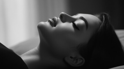 Woman relaxing on bed