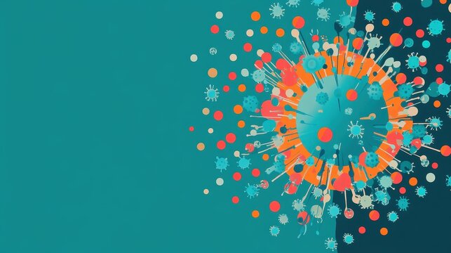 Contagion flat design top view pandemic awareness theme animation Split-complementary color scheme. 