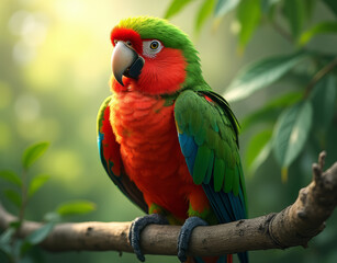 Obraz premium red and green macaw