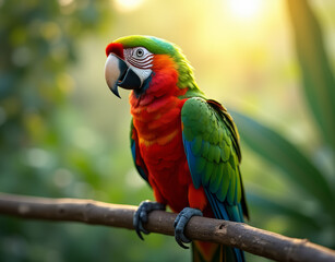 Obraz premium red and green macaw