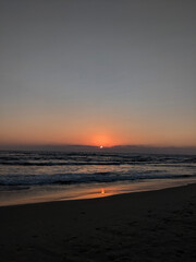 Golden Sunset over the Mediterranean Sea in Israel