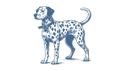 Dalmatian dog vector | dog vector | dog illustration | dog silhouette | dog tattoo | dog engraving | dog drawing 