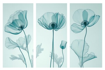 Naklejka premium Blue Flowers Series