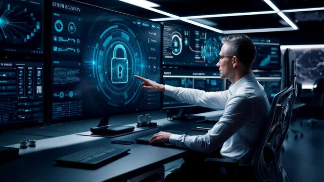 A Cybersecurity Specialist is engaged in Analyzing Data through Multiple Screens and Tools