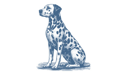 Dalmatian dog vector | dog vector | dog illustration | dog silhouette | dog tattoo | dog engraving | dog drawing 