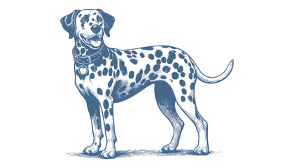 Dalmatian dog vector | dog vector | dog illustration | dog silhouette | dog tattoo | dog engraving | dog drawing 