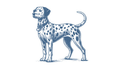 Dalmatian dog vector | dog vector | dog illustration | dog silhouette | dog tattoo | dog engraving | dog drawing 