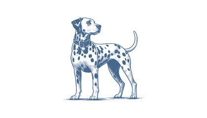 Dalmatian dog vector | dog vector | dog illustration | dog silhouette | dog tattoo | dog engraving | dog drawing 