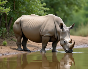 Fototapeta premium rhino in the wild