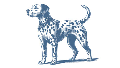 Dalmatian dog vector | dog vector | dog illustration | dog silhouette | dog tattoo | dog engraving | dog drawing 