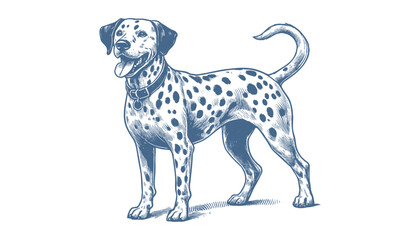 Dalmatian dog vector | dog vector | dog illustration | dog silhouette | dog tattoo | dog engraving | dog drawing 