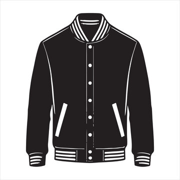 black varsity jacket outline clip art preview