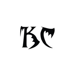 Fototapeta premium KC monogram logo design letter text name symbol monochrome logotype alphabet character simple logo