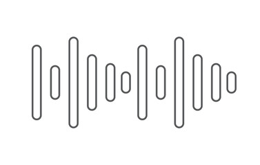 Podcast soundwave line of voice. Record music player. Mobile talk track. Message sound wave. Social network speech audio. Equalizer icon with spectrum noise. Vector illustration.