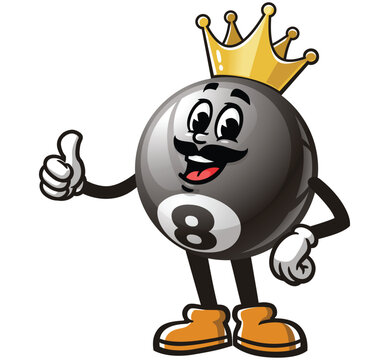 recommend clip art: King of Billiard Ball,         Cartoon Character Mascot Illustration Vector Clip-art Hand-drawn Logo Design