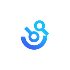 U letter creative icon logo design vector illustration for business