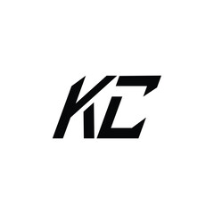 Fototapeta premium KC monogram logo design letter text name symbol monochrome logotype alphabet character simple logo