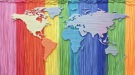Rainbow World Map: A Colorful Global Unity