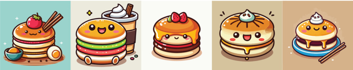 Pancake animation vector collection