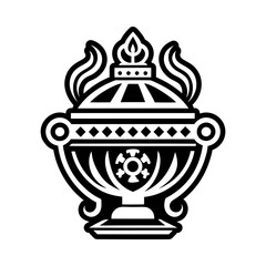A solid style icon of censer thurible symbol