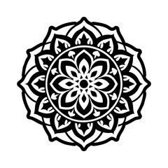 Mandala flower icon in filled style
