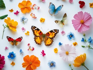 Floral arrangement with butterflies