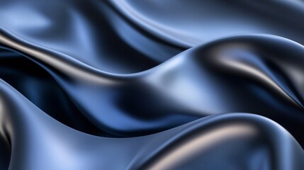 Obraz premium Polished data lines with a smooth, seamless flow, blending silver and deep blue hues to create a sleek and elegant tech aesthetic.