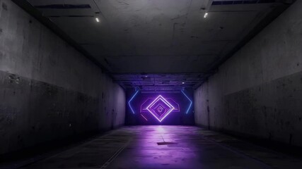 fi show concrete hall ceiling glowing room sci club rendering blue laser retro tunnel stage lights futuristic neon garage dark 3d purple grunge three-dimensional abstract background bright club - Powered by Adobe