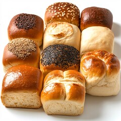 A Variety of Freshly Baked Rolls with Crisp Golden Crust