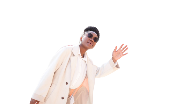 Beautiful African American woman calling a taxi