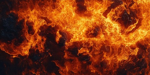 Close-up of fire on dark background