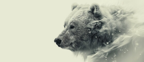 Naklejka premium romantic bear on a white background. Soft textures_002