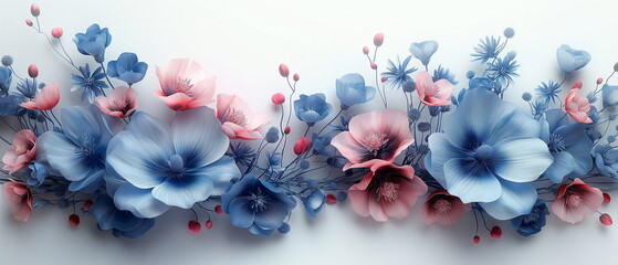 romantic bouquet of flowers on a white background._006