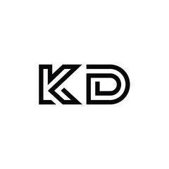 KD monogram logo design letter text name symbol monochrome logotype alphabet character simple logo