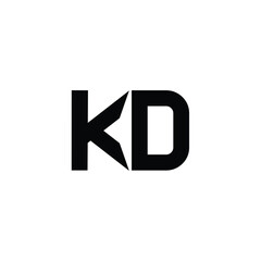 KD monogram logo design letter text name symbol monochrome logotype alphabet character simple logo