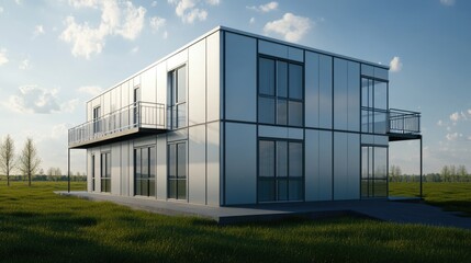 Obraz premium Modern House with Balcony
