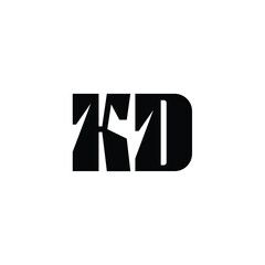 KD monogram logo design letter text name symbol monochrome logotype alphabet character simple logo