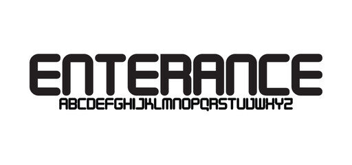 Technology typography alphabet fonts with bold style. Vector illustration and tech font. Abstract minimal modern sport, simple, fashion, digital, future creative alphabet font.
