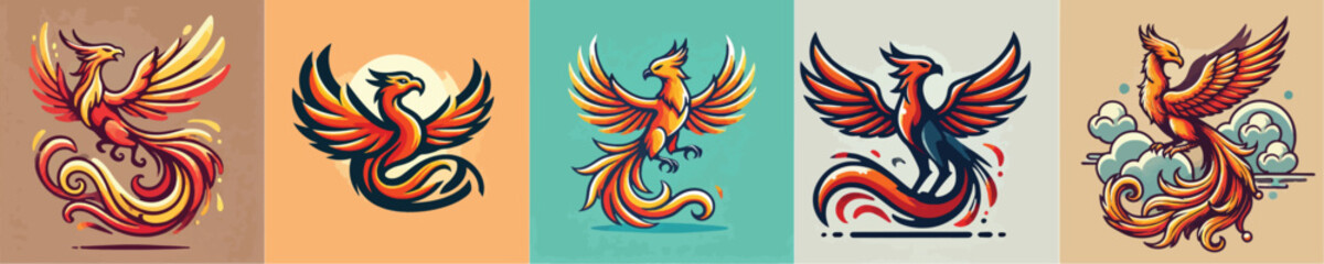 Vector collection of majestic eagles