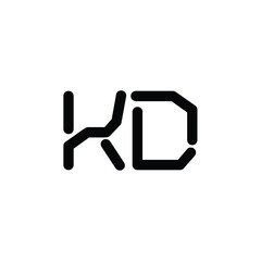 KD monogram logo design letter text name symbol monochrome logotype alphabet character simple logo