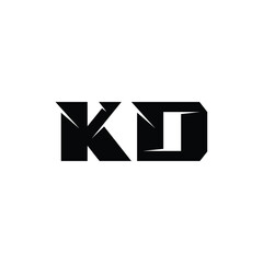 KD monogram logo design letter text name symbol monochrome logotype alphabet character simple logo