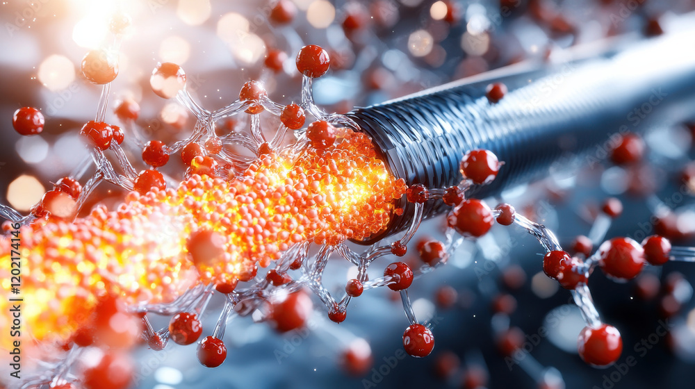 Leinwandbilder detailed representation of nanofibers being developed, showcasing intricate molecular structures and