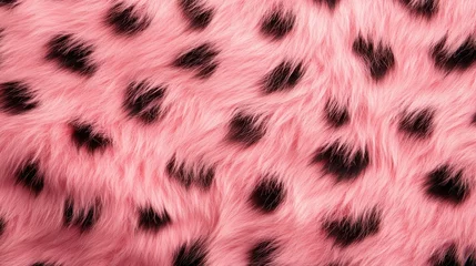 Fototapete Rund Playful pink leopard print pattern studio textile colorful close-up fashion concept © Natawut