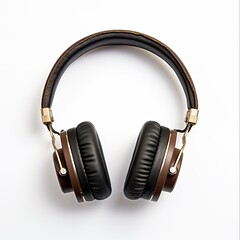 Earphones Isolated on White Background. Stuffed Ear Cups in Profile for DJ or Music Listening. No People in Image