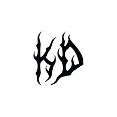 KD monogram logo design letter text name symbol monochrome logotype alphabet character simple logo