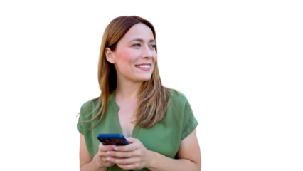 Beautiful young woman using smartphone