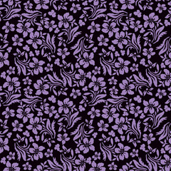 Cute hand drawn floral seamless pattern background