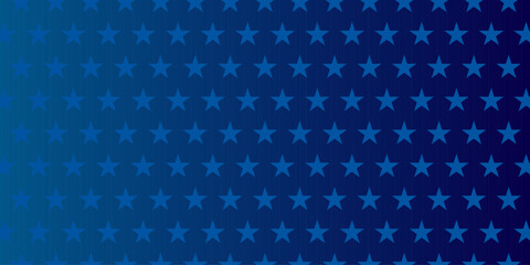 Star pattern on blue gradient background. America 4th of July Memorial or Independence day. Vector illustration.
