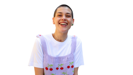 portrait of a beautiful, young short-haired woman